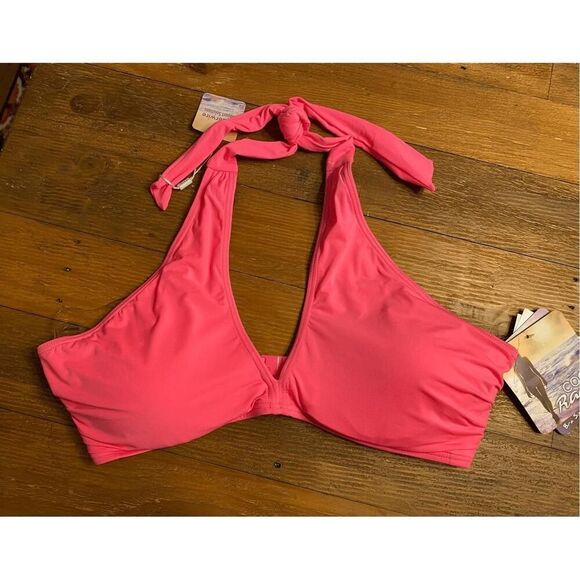 Coco Rave XL 38B/C Rhea Convertible Wrap Underwire Bikini Top Pink NWT - Picture 1 of 6